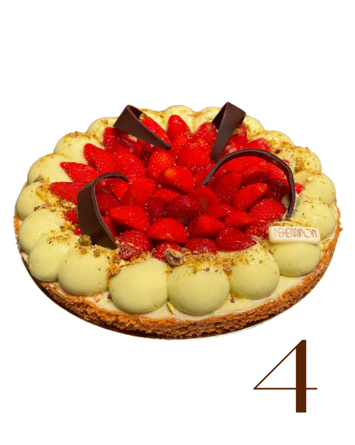 COURONNE  FRAISES PISTACHE - 4 PERS 