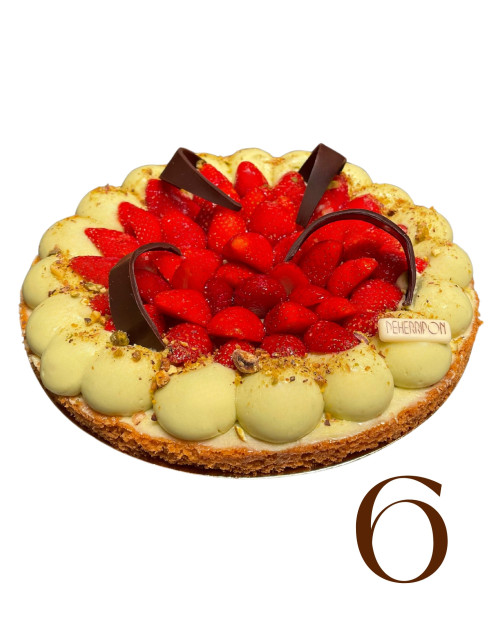 COURONNE FRAISES PISTACHE - 6 PERS