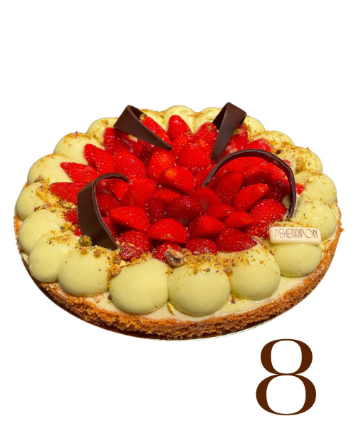 COURONNE FRAISES PISTACHE - 8 PERS 