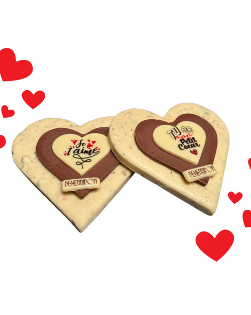 PETIT COEUR - CHOCOLAT BLANC PISTACHE NOISETTE